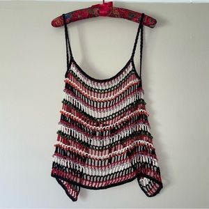 Zara Crochet Beaded Tie Top
